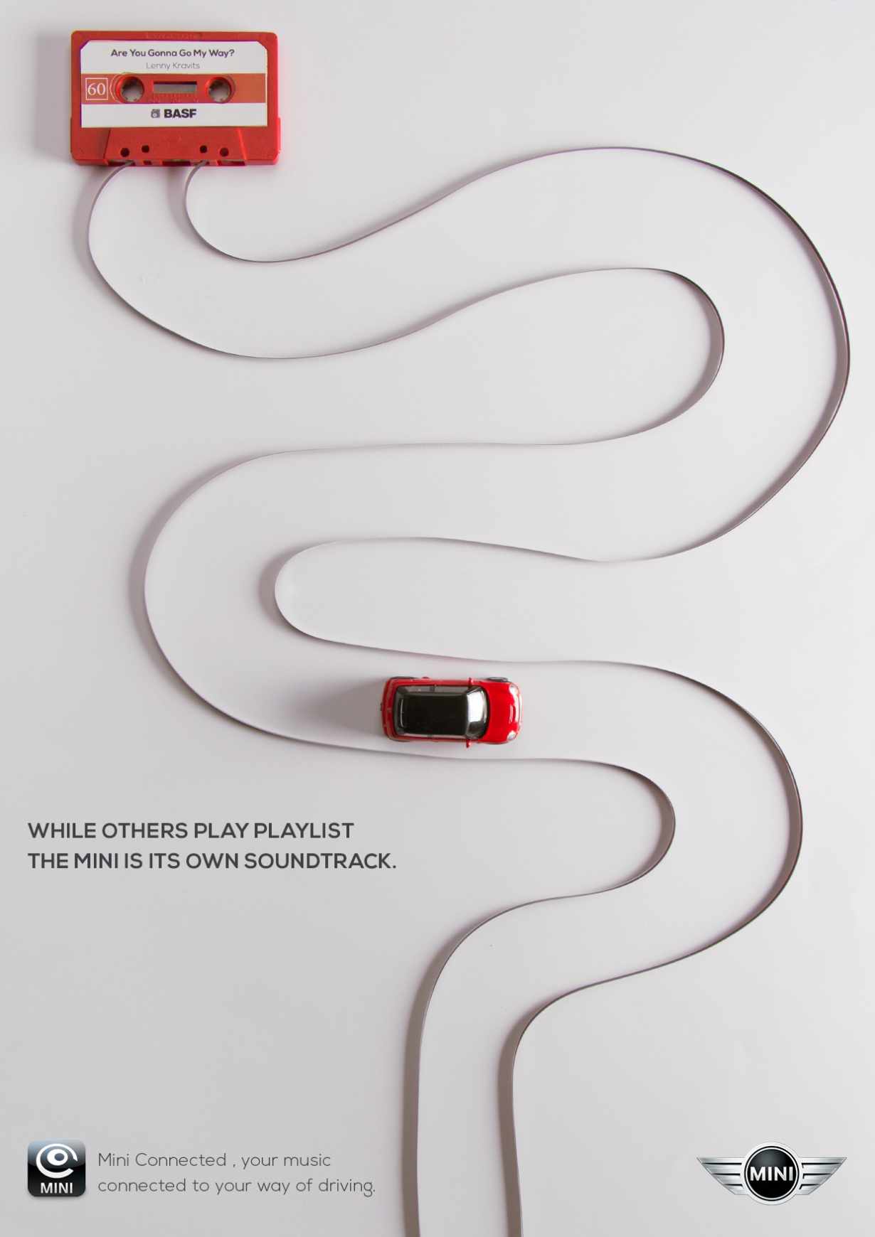 上海廣告設(shè)計公司分享——MINI汽車車載音樂平面廣告設(shè)計—磁帶廣告篇