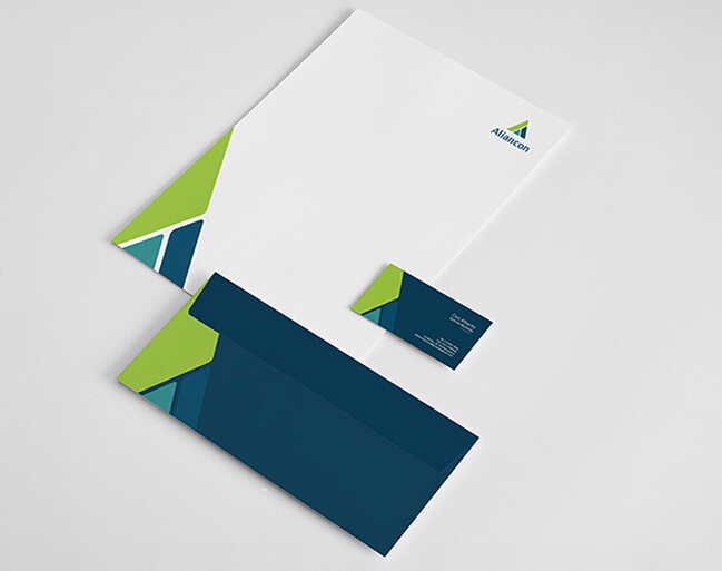 Aliancon 建筑公司字母A三角形品牌標志設計VI設計4
