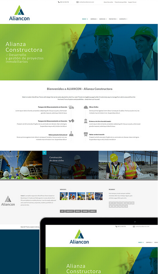 Aliancon 建筑公司字母A三角形品牌標志設計VI設計-網(wǎng)頁設計