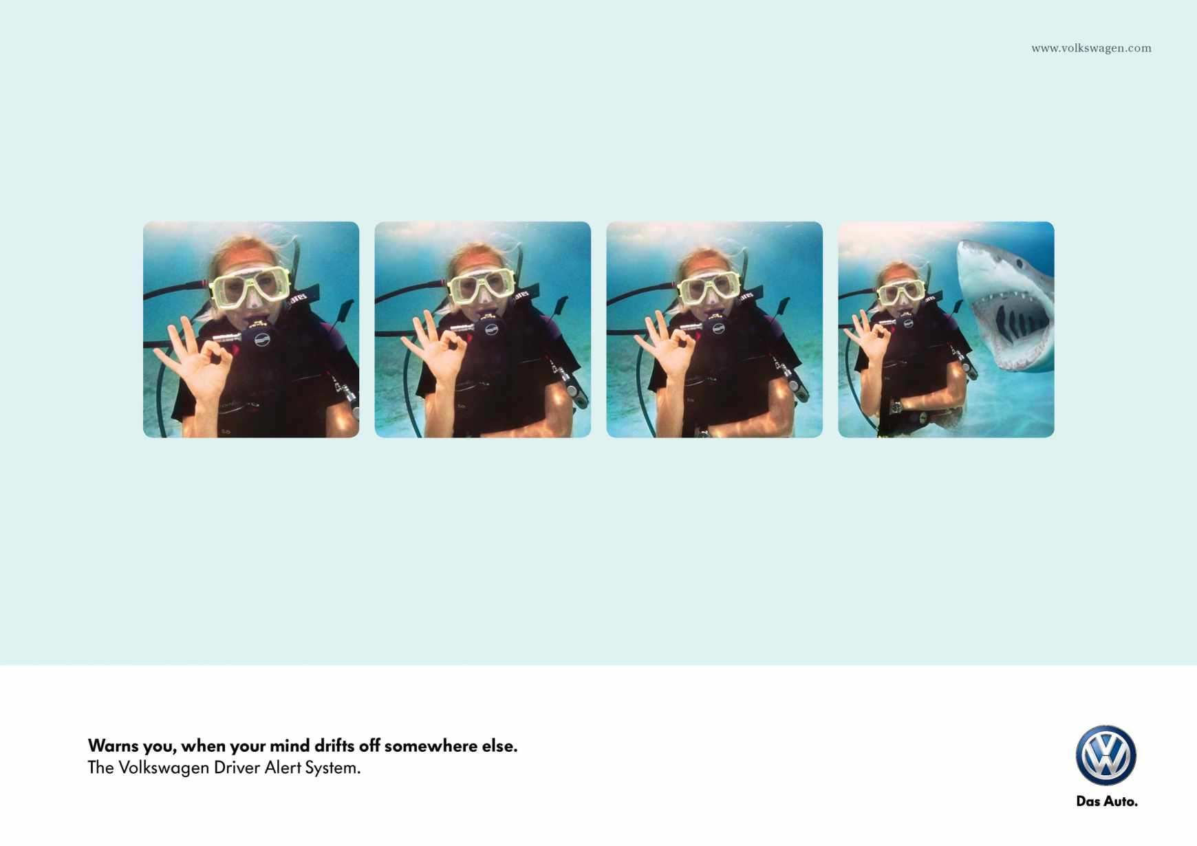 大眾汽車預(yù)警系統(tǒng)平面廣告策劃設(shè)計——上海廣告策劃公司——潛水篇