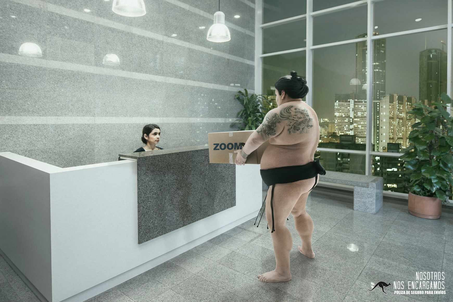 ZOOM 極速快遞平面廣告設計欣賞-相撲篇-上海廣告設計公司