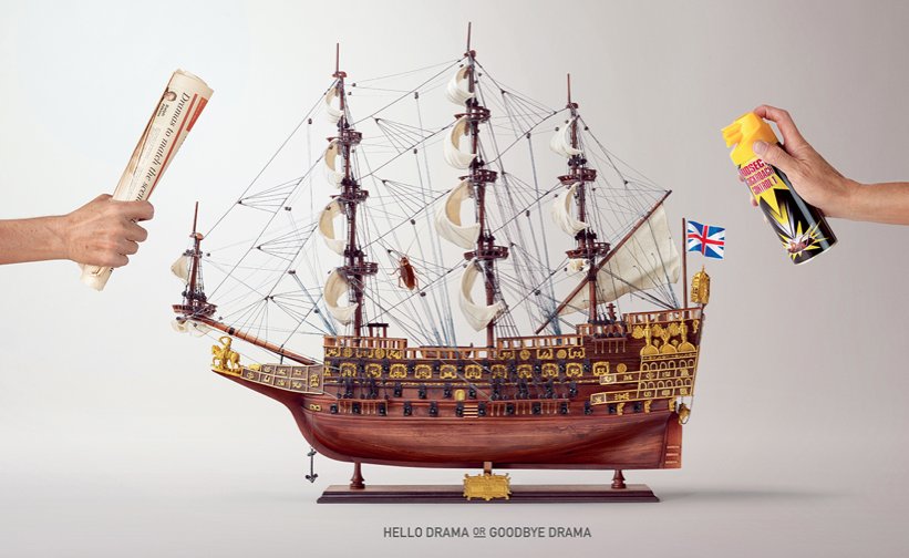 上海廣告策劃公司國(guó)外廣告欣賞-馬來西亞 Ridsect: 殺蟲劑平面廣告策劃創(chuàng)意-帆船篇