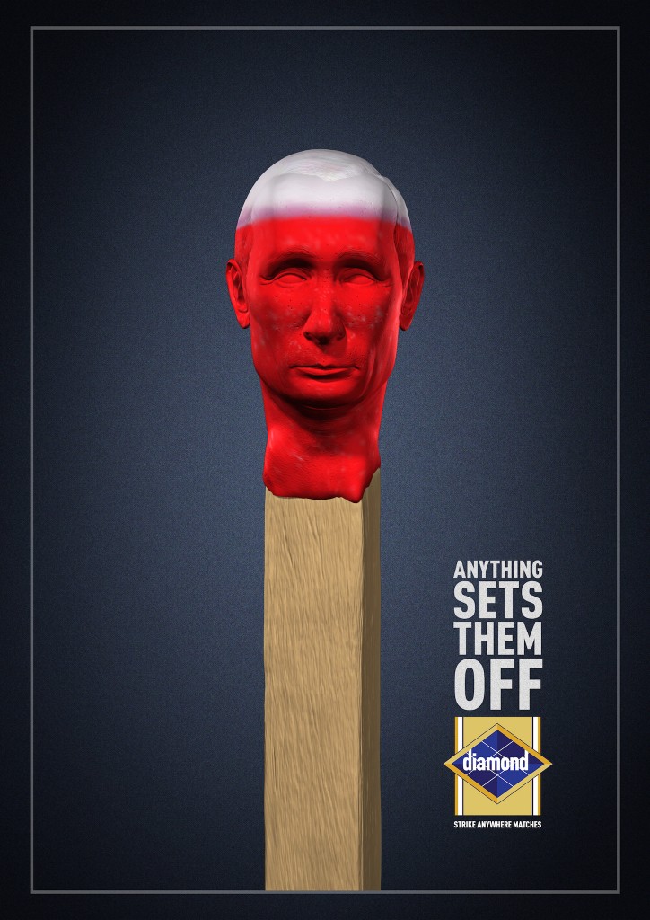鉆石火柴“一點(diǎn)就著的家伙”系列平面廣告設(shè)計(jì)-普京篇