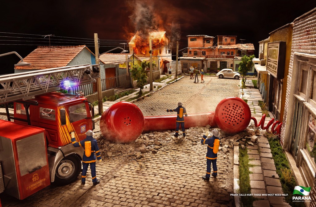 巴西報假警公益平面廣告-上海廣告設(shè)計公司分享-火警篇