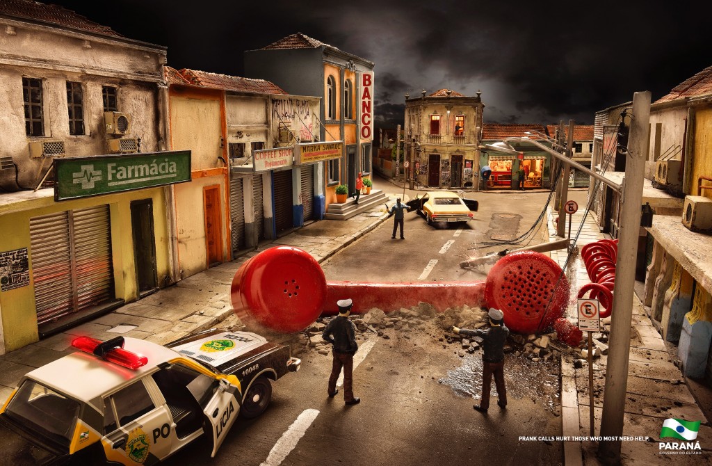 巴西報假警公益平面廣告-上海廣告設計公司分享-刑警篇 巴西報假警公益平面廣告-上海廣告設計公司分享-刑警篇