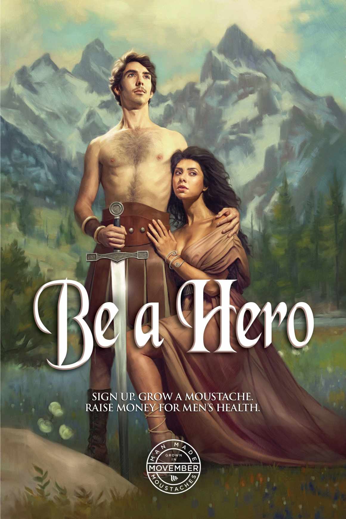 新西蘭Movember蓄須捐助男性健康平面海報(bào)廣告創(chuàng)意設(shè)計(jì)-上海廣告策劃公司“戰(zhàn)士篇”1