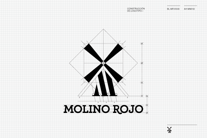 農(nóng)業(yè)產(chǎn)品品牌策劃設(shè)計(jì)——秘魯Molino Rojo紅磨坊雜交水稻品牌形象再設(shè)計(jì)，包裝設(shè)計(jì)——標(biāo)志設(shè)計(jì)網(wǎng)格圖2——尚略廣告品牌策劃與廣告設(shè)計(jì)公司