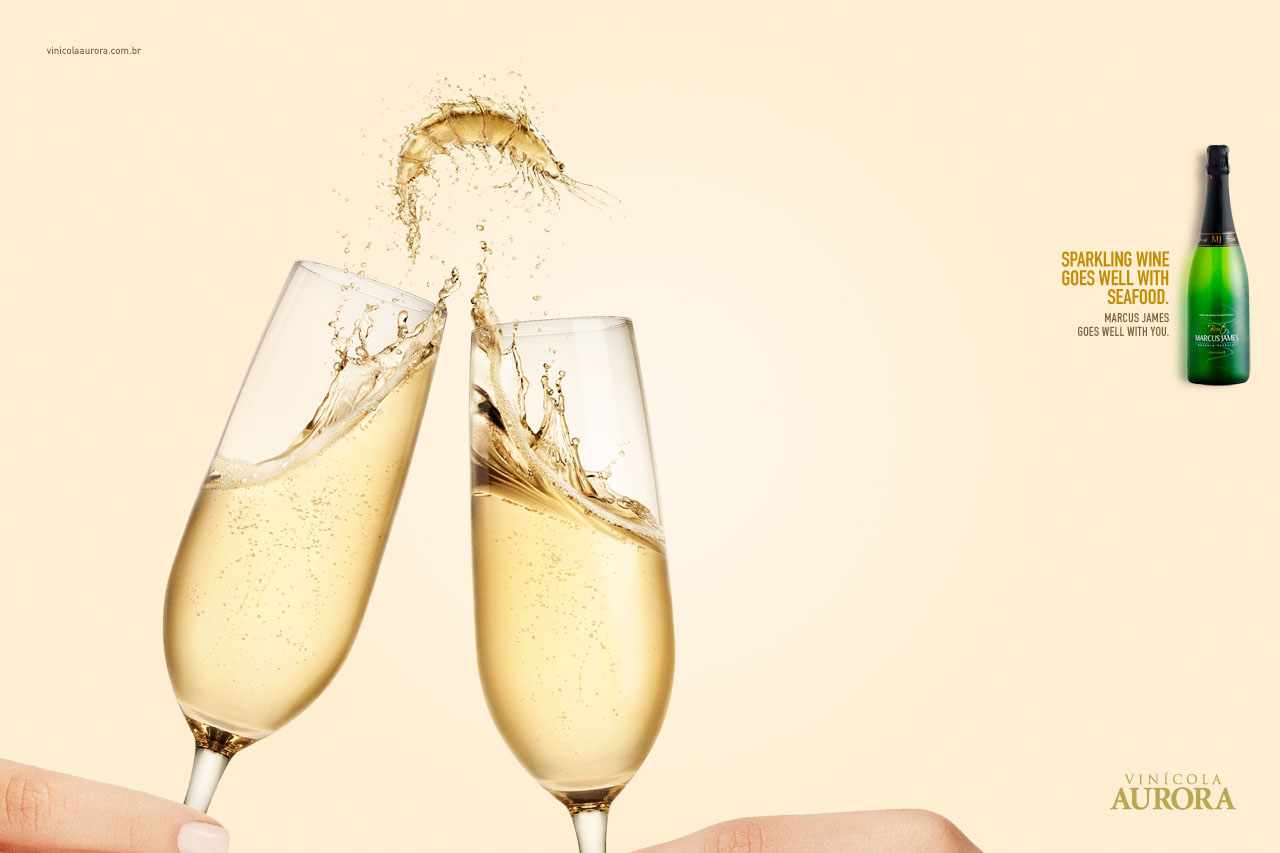 上海廣告設(shè)計(jì)公司公司國(guó)外Aurora Wines 氣泡酒葡萄酒平面廣告創(chuàng)意設(shè)計(jì)欣賞-蝦篇