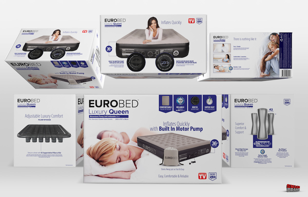 上海包裝設(shè)計公司設(shè)計分享——EuroBed 空氣（充氣）床墊包裝設(shè)計2