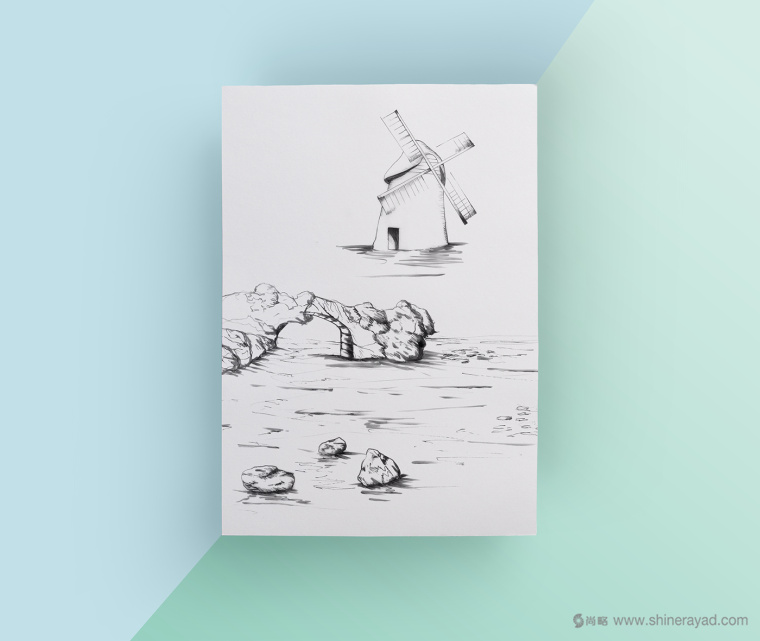 REN國際電力電網(wǎng)能源公司可持續(xù)發(fā)展清新水彩手繪企業(yè)宣傳畫冊設(shè)計-鉛筆手繪畫原圖3