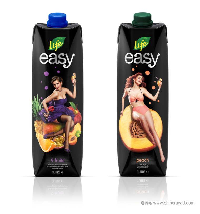 性感模特版LIFE生命果汁包裝設(shè)計-上海飲料包裝設(shè)計公司2