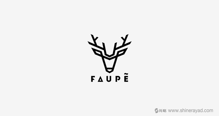 FAUPè 高級時尚女裝服飾山羊頭鹿頭標志LOGO設(shè)計-上海標志設(shè)計公司-2