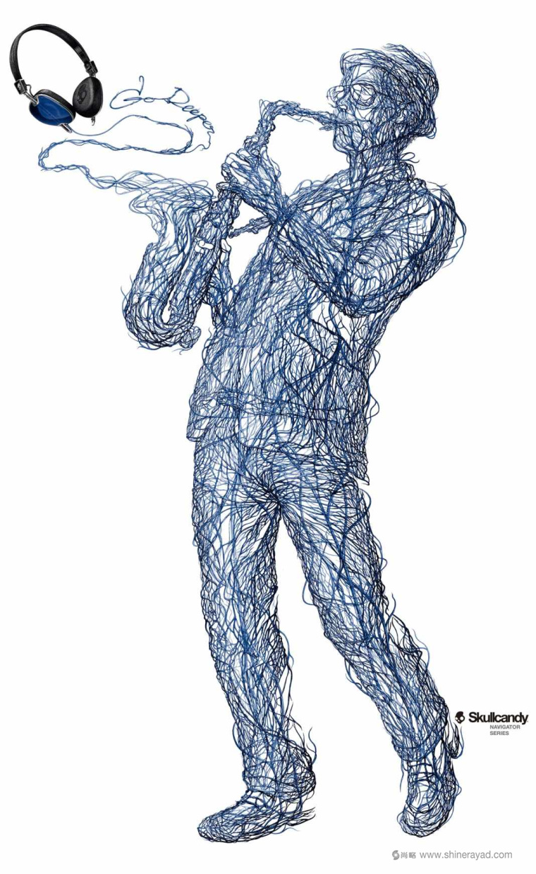 Skullcandy 運(yùn)動(dòng)耳機(jī)平面廣告創(chuàng)意設(shè)計(jì)-薩克斯篇-上海廣告設(shè)計(jì)公司2 Skullcandy 運(yùn)動(dòng)耳機(jī)平面廣告創(chuàng)意設(shè)計(jì)-薩克斯篇-上海廣告設(shè)計(jì)公司2