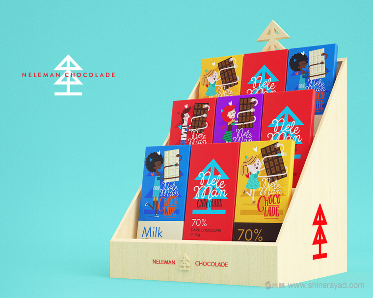 上海包裝設(shè)計公司設(shè)計欣賞：橡皮筋手臂人物插畫設(shè)計風(fēng)格Neleman 巧克力包裝設(shè)計1