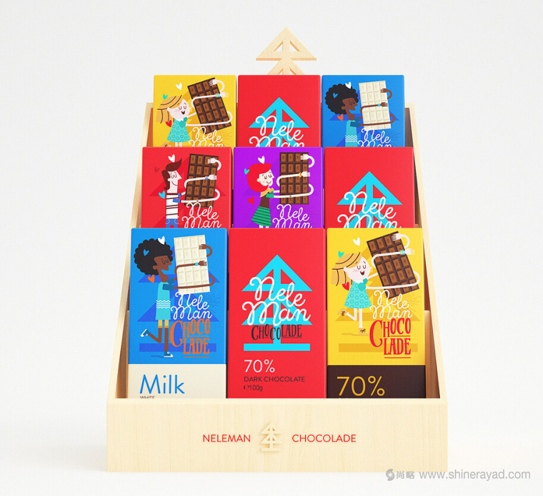 上海包裝設(shè)計公司設(shè)計欣賞：橡皮筋手臂人物插畫設(shè)計風(fēng)格Neleman 巧克力包裝設(shè)計8