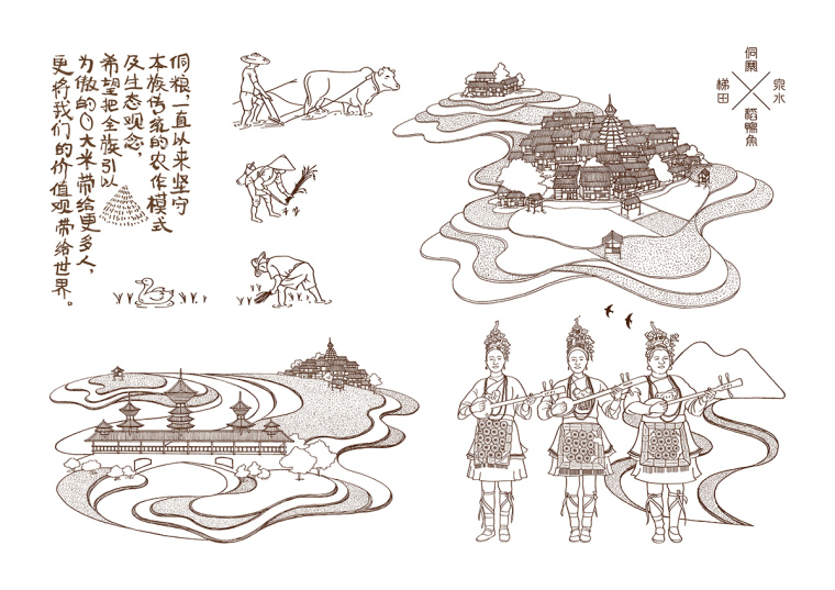 東方藝術(shù)手繪侗糧原生有機大米包裝設(shè)計插畫設(shè)計-上海包裝設(shè)計公司2 東方藝術(shù)手繪侗糧原生有機大米包裝設(shè)計插畫設(shè)計-上海包裝設(shè)計公司2