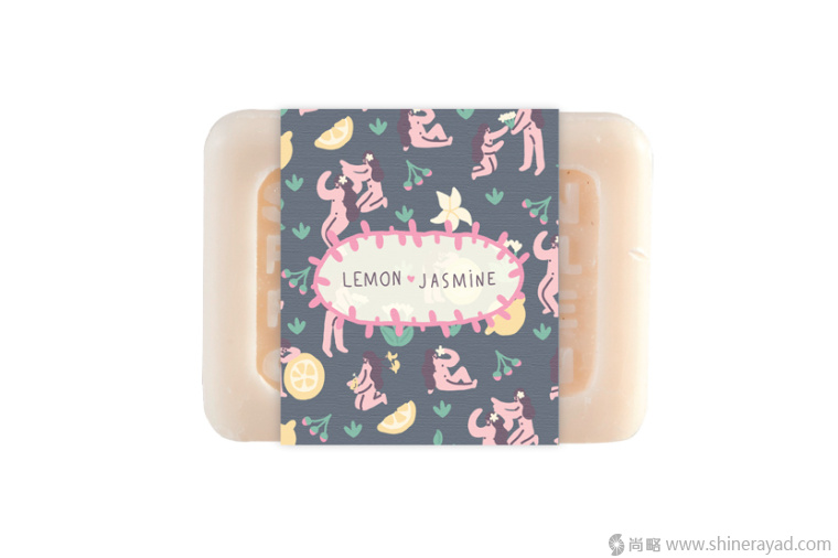 上海包裝設(shè)計公司推薦：漫畫風(fēng)格 Flora 檸檬茉莉美容肥皂包裝設(shè)計2