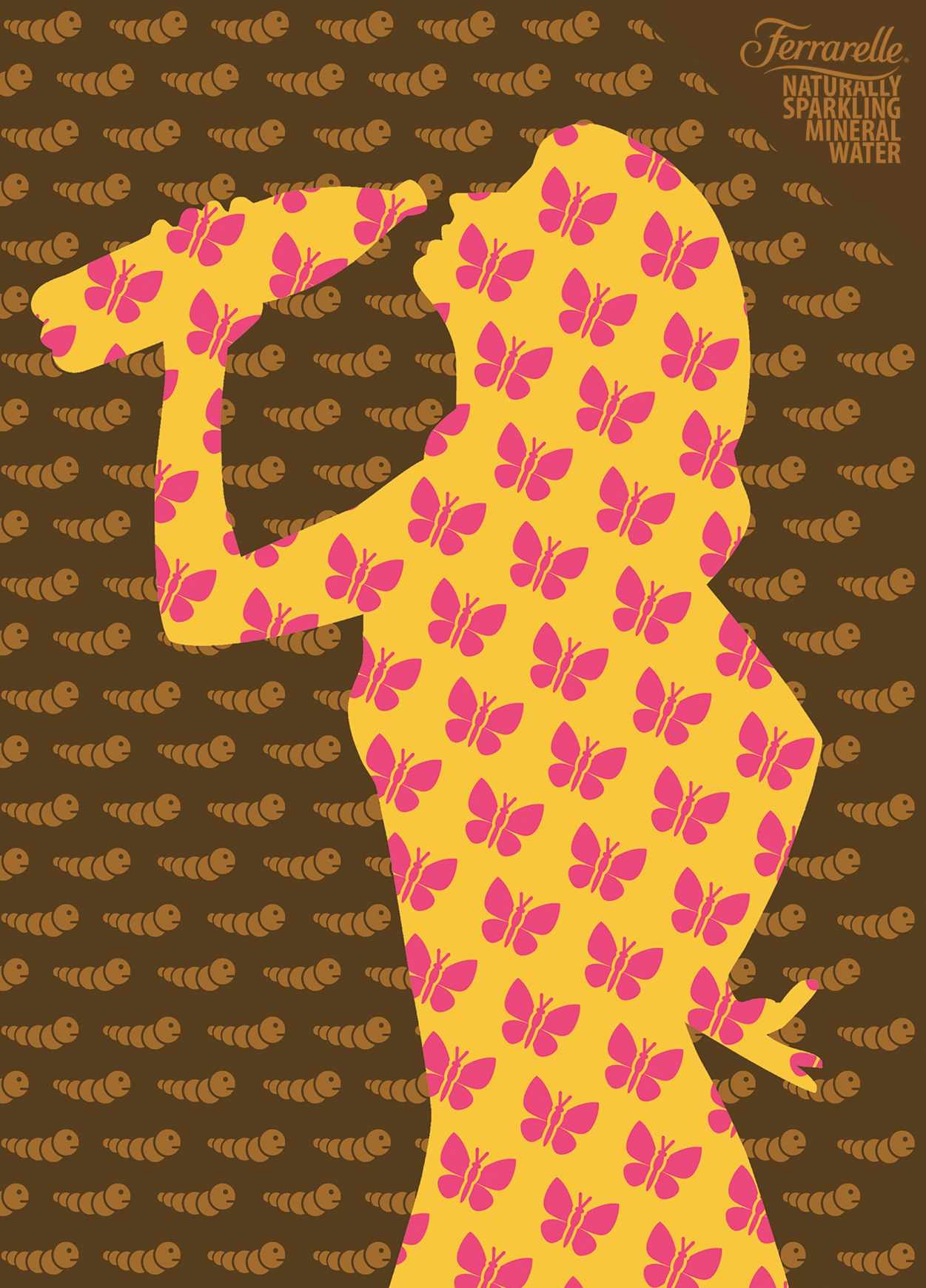 上海尚略廣告設(shè)計(jì)公司分享：Ferrarelle 礦泉水閃亮篇平面廣告創(chuàng)意設(shè)計(jì)1-化蝶篇