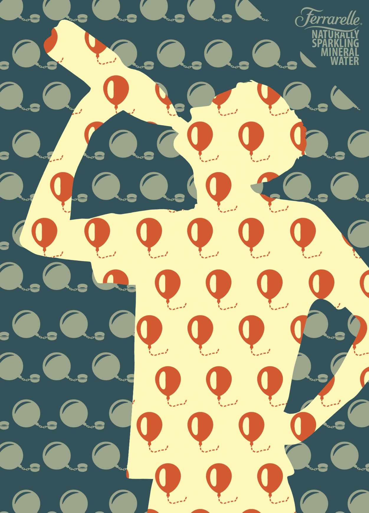 上海尚略廣告設(shè)計(jì)公司分享：Ferrarelle 礦泉水閃亮篇平面廣告創(chuàng)意設(shè)計(jì)3-氣球篇