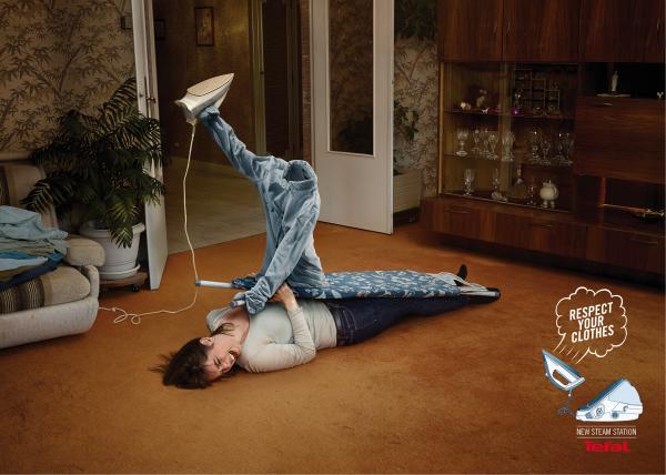 Tefal特福電熨斗“尊敬衣服”篇平面廣告創(chuàng)意設(shè)計3－擊打篇