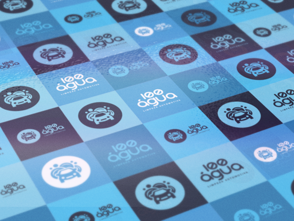 100água 汽車清洗養(yǎng)護品公司品牌logo設計VI設計-尚略廣告上海品牌設計公司-背景拼圖設計