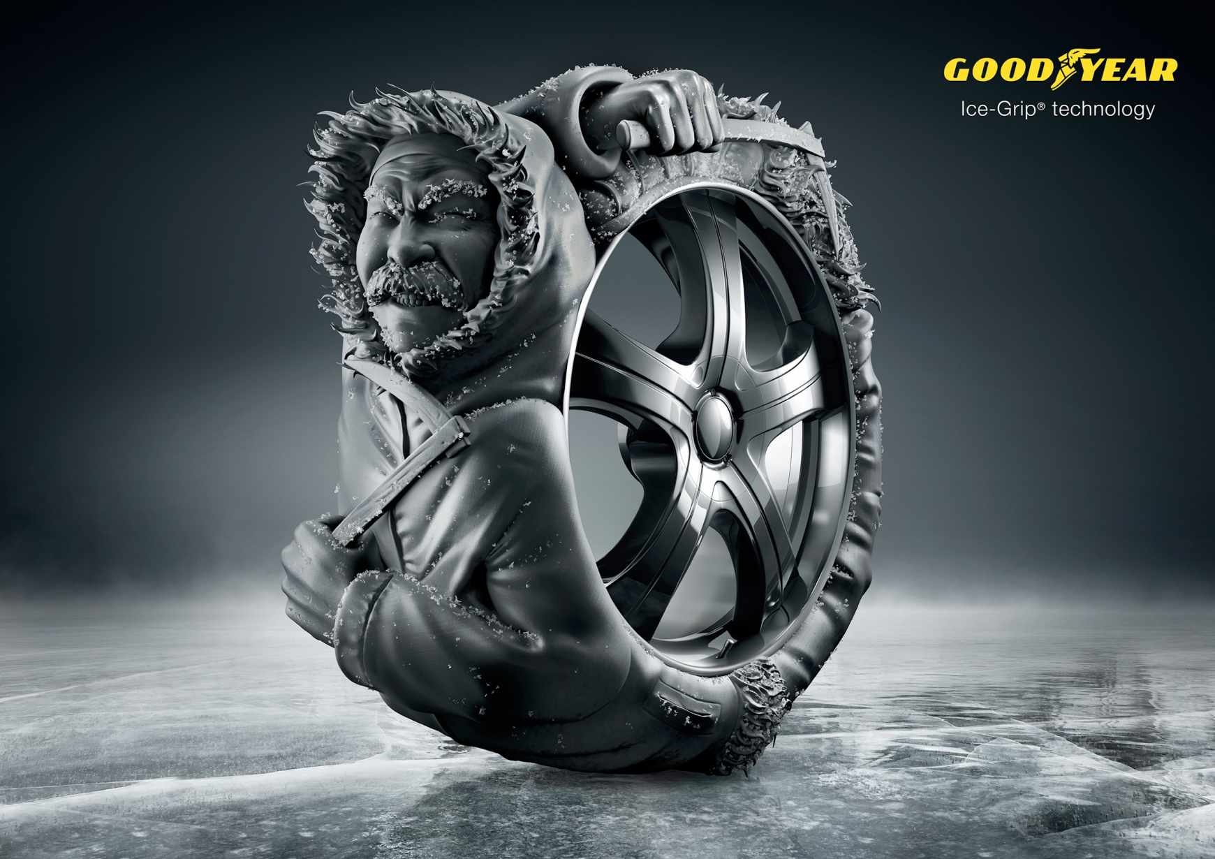 Goodyear 固特異輪胎“濕地抓地力”平面廣告創(chuàng)意設計3