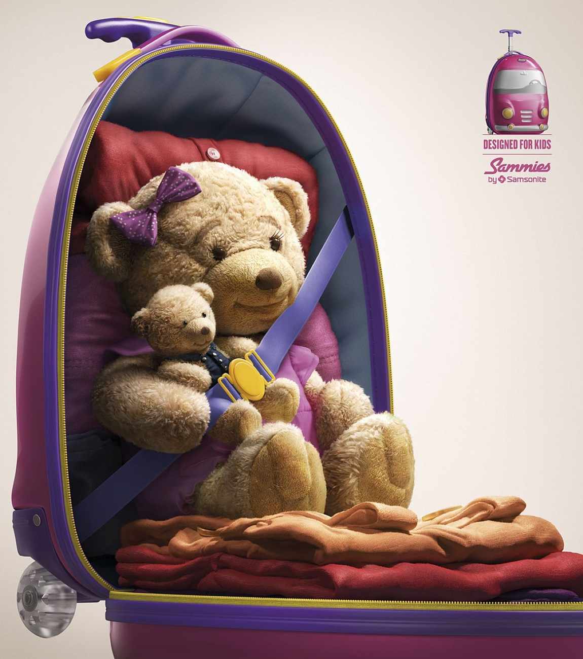 上海廣告設(shè)計公司分享Samsonite新秀麗)Sammies卡通箱包平面廣告創(chuàng)意設(shè)計-小熊篇 上海廣告設(shè)計公司分享Samsonite新秀麗)Sammies卡通箱包平面廣告創(chuàng)意設(shè)計-小熊篇