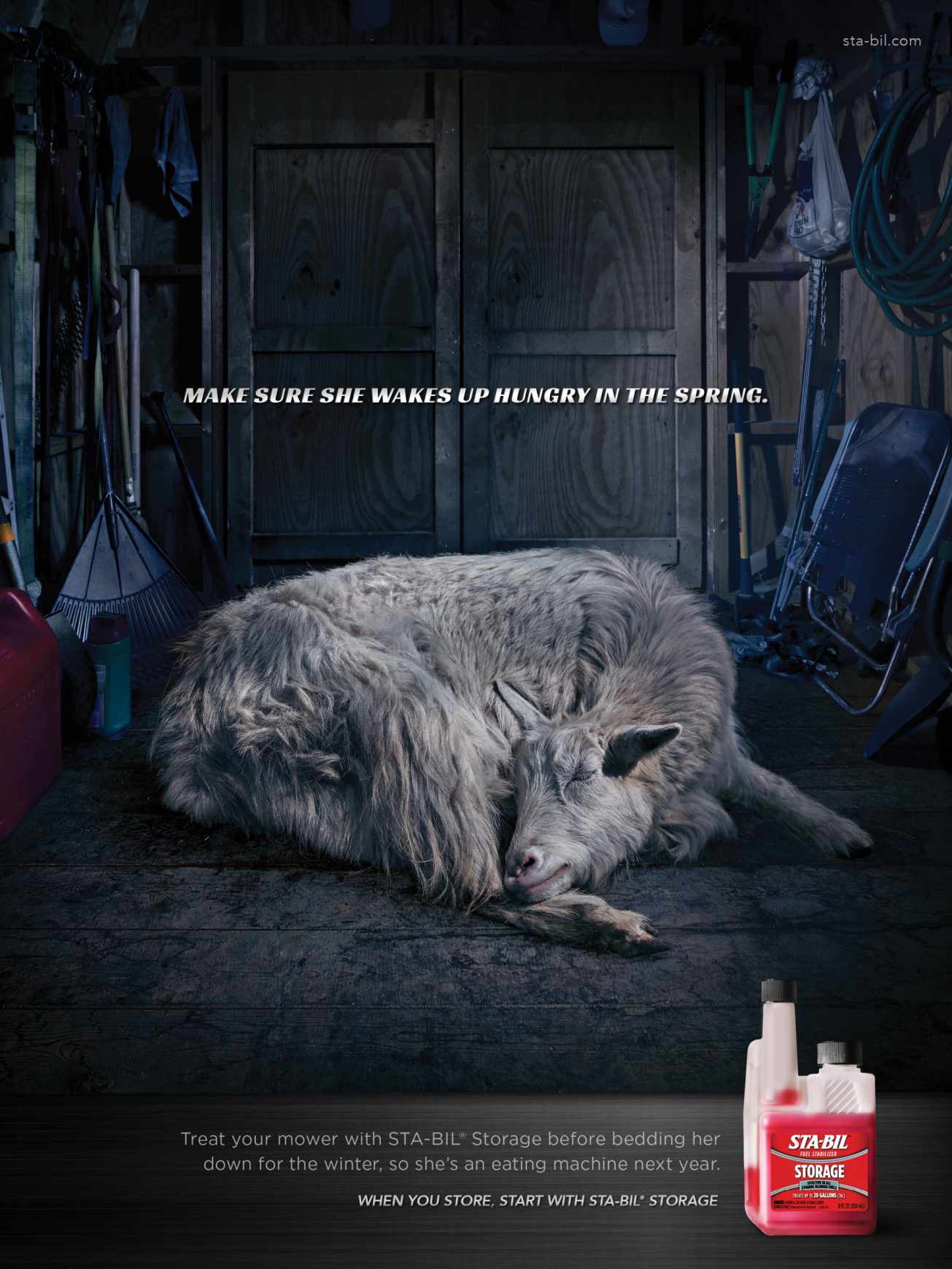 汽車用品廣告——Sta-Bil汽油穩(wěn)定劑汽車用品平面廣告創(chuàng)意設(shè)計-羊篇