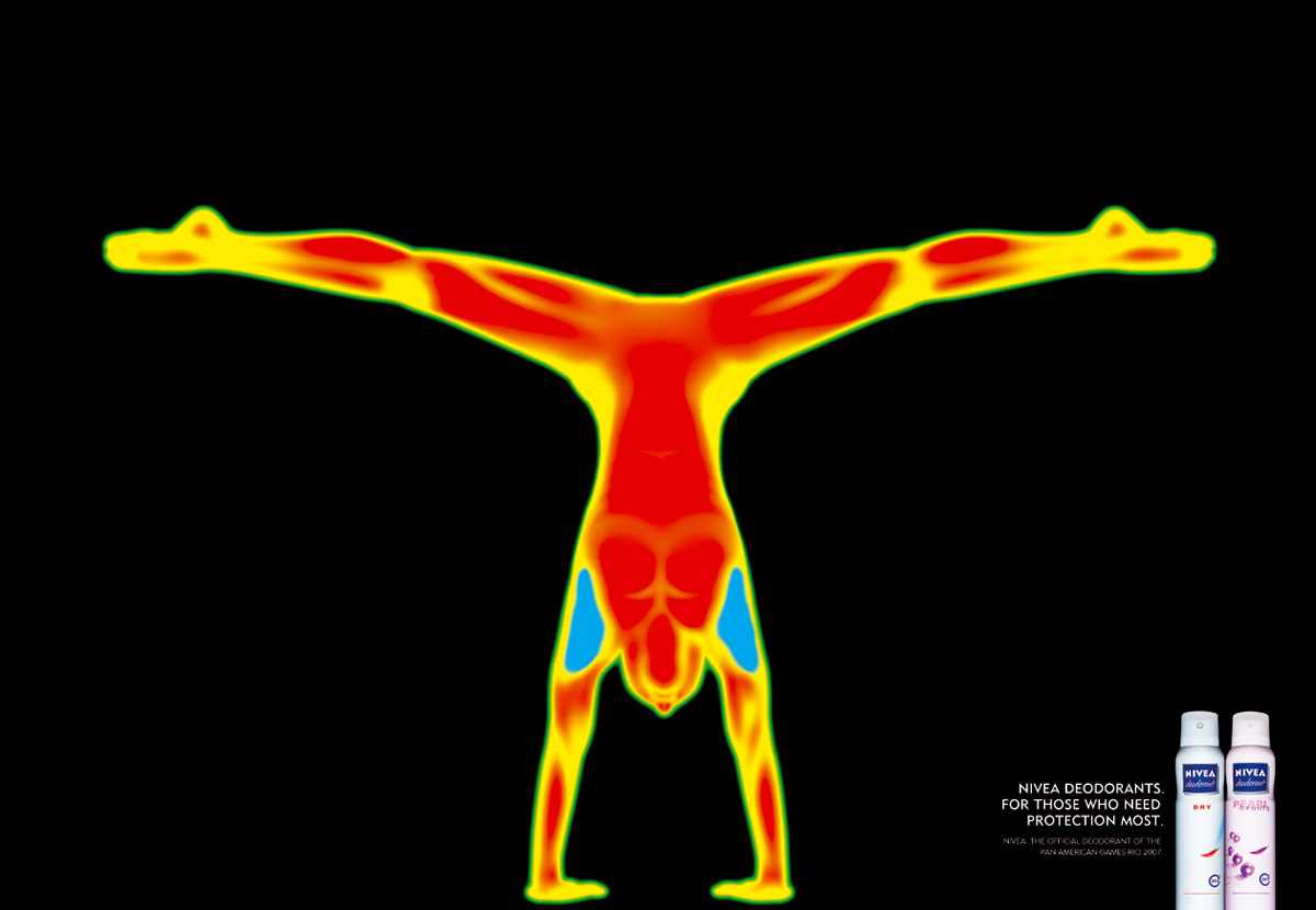 上海廣告設(shè)計(jì)公司國(guó)外廣告欣賞Nivea妮維雅止汗香體露化妝品平面廣告創(chuàng)意設(shè)計(jì)-體操篇