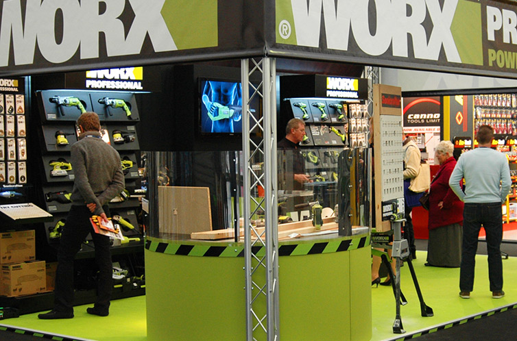 WORX 專業(yè)電轉(zhuǎn)電動工具品牌形象策劃設(shè)計6-展會展臺設(shè)計 WORX 專業(yè)電轉(zhuǎn)電動工具品牌形象策劃設(shè)計6-展會展臺設(shè)計