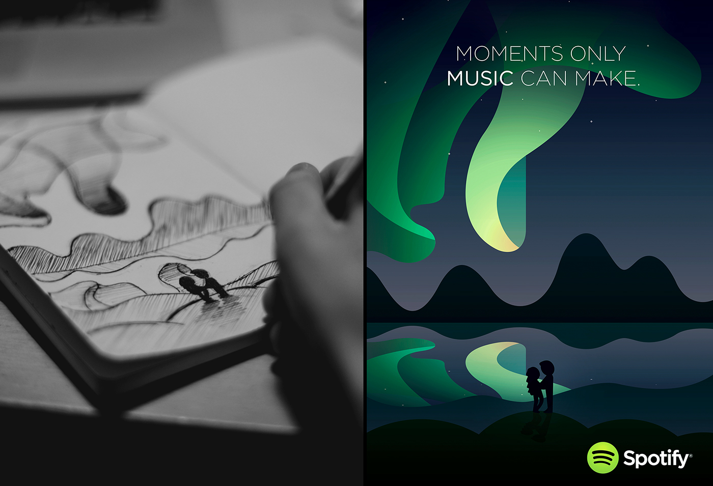 Spotify音樂網(wǎng)站平臺(tái)手繪矢量插畫廣告海報(bào)設(shè)計(jì)-上海廣告設(shè)計(jì)公司佳作欣賞2