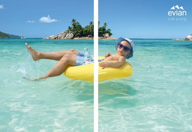 1.依云礦泉水一半身體年輕平面廣告創(chuàng)意設(shè)計(jì)-上海廣告設(shè)計(jì)公司廣告欣賞-水上氣墊篇