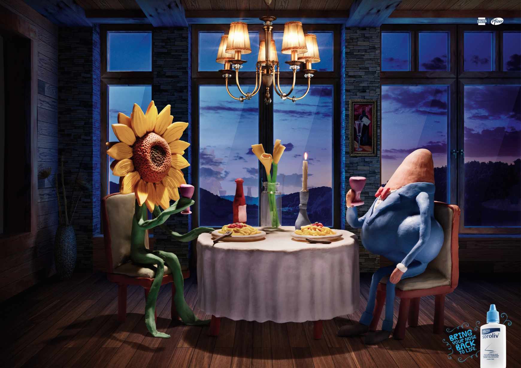 Soroliv感冒藥鼻子篇平面創(chuàng)意廣告設(shè)計-上海廣告設(shè)計公司分享3-晚餐篇