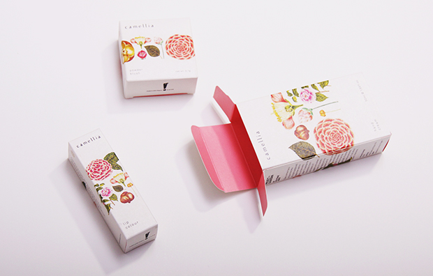 上?；瘖y品包裝設(shè)計(jì)公司包裝欣賞：CAMELLIA 山茶花化妝品包裝設(shè)計(jì)5