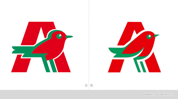 3.法國(guó)auchan歐尚超市集團(tuán)標(biāo)志更新設(shè)計(jì)-新舊logo對(duì)比