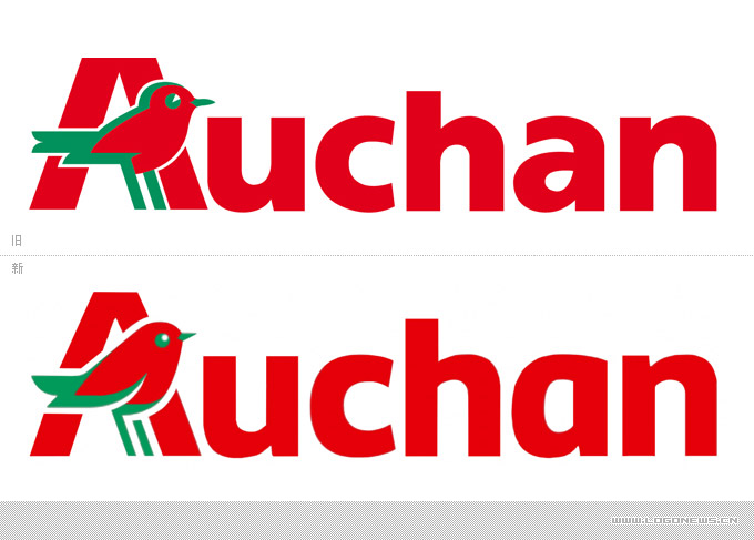 4.法國(guó)auchan歐尚超市集團(tuán)標(biāo)志更新設(shè)計(jì)-新舊logo對(duì)比