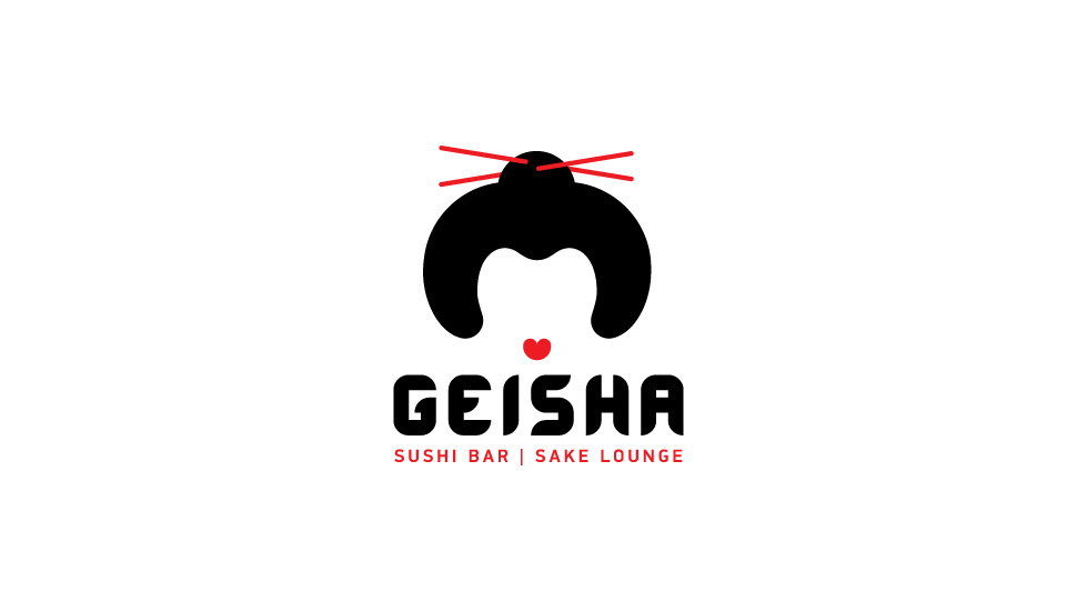 Geisha 藝伎壽司店餐飲logo設計-上海餐飲VI設計公司1-白底logo