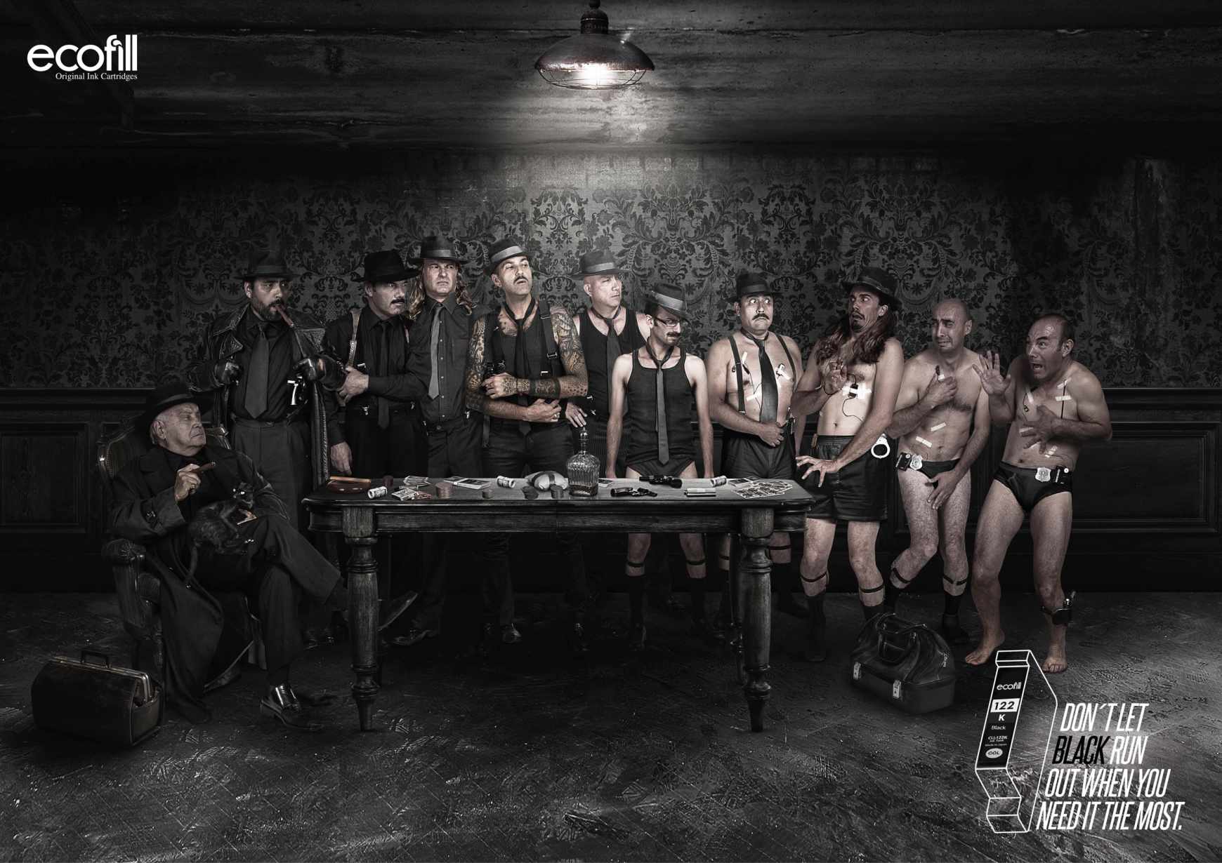 上海廣告設(shè)計公司分享：Ecofill打印機(jī)墨盒顏色篇平面廣告創(chuàng)意設(shè)計-黑色