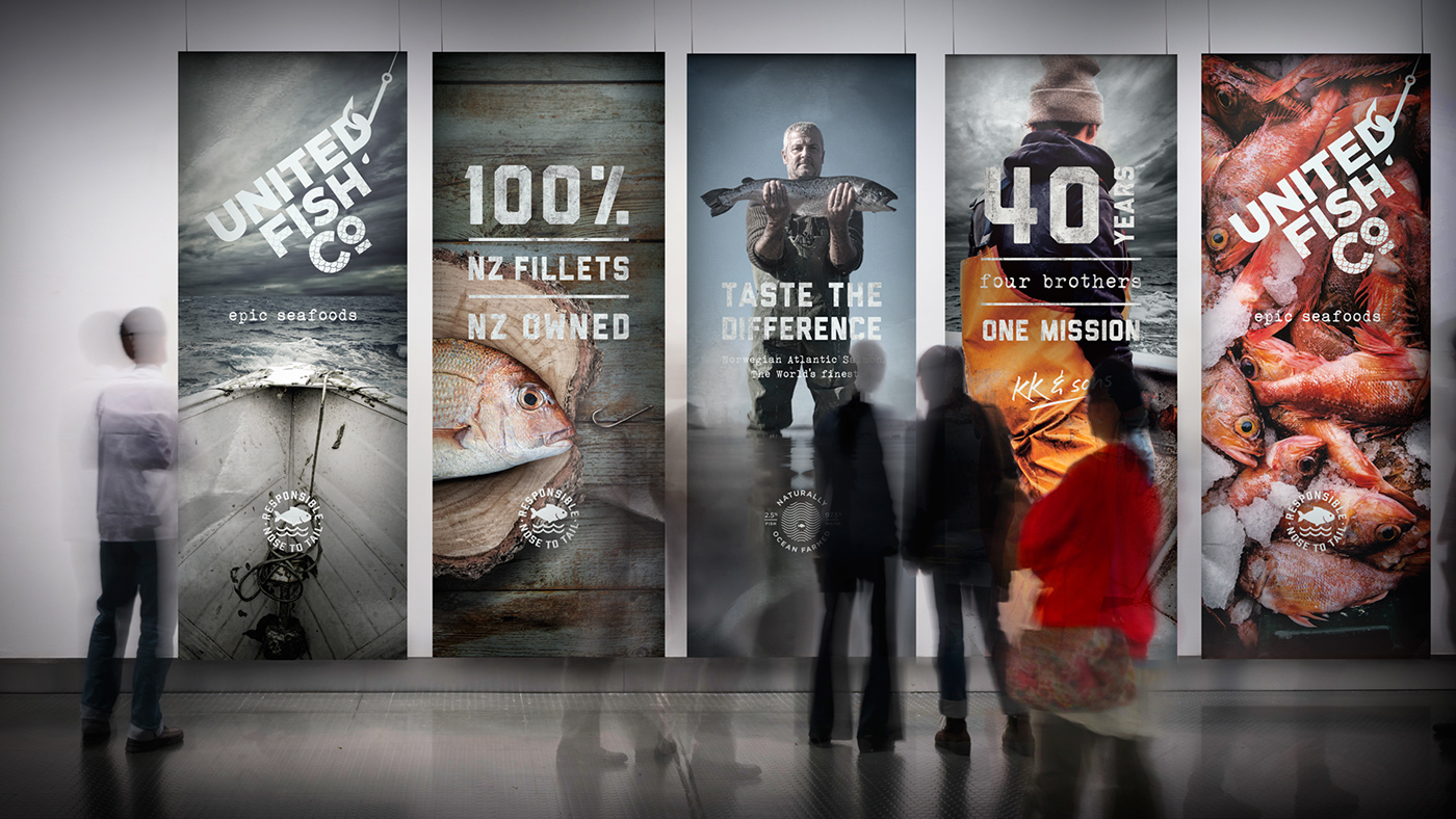 美國(guó)聯(lián)合漁業(yè)公司海鮮海魚品牌海報(bào)廣告設(shè)計(jì)12