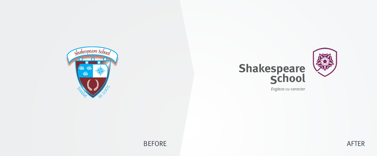 Shakespeare School莎士比亞外語學(xué)校標(biāo)志品牌形象再設(shè)計1-新舊標(biāo)志設(shè)計對比 Shakespeare School莎士比亞外語學(xué)校標(biāo)志品牌形象再設(shè)計1-新舊標(biāo)志設(shè)計對比