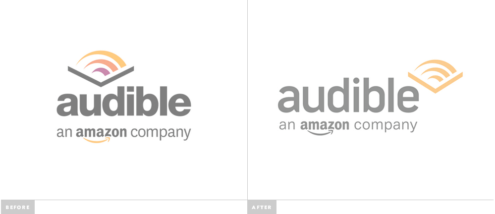 Audible有聲讀物網(wǎng)站LOGO設(shè)計(jì)-新舊LOGO對(duì)比