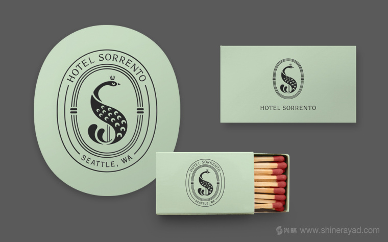 Sorrento 酒店品牌VI形象設(shè)計孔雀標(biāo)志設(shè)計-上海VI設(shè)計公司設(shè)計欣賞1 Sorrento 酒店品牌VI形象設(shè)計孔雀標(biāo)志設(shè)計-上海VI設(shè)計公司設(shè)計欣賞1