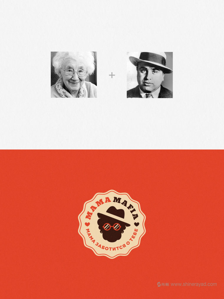 Mama Mafia 漢堡與日式料理外賣快餐餐廳品牌VI視覺形象設(shè)計、標(biāo)志設(shè)計1