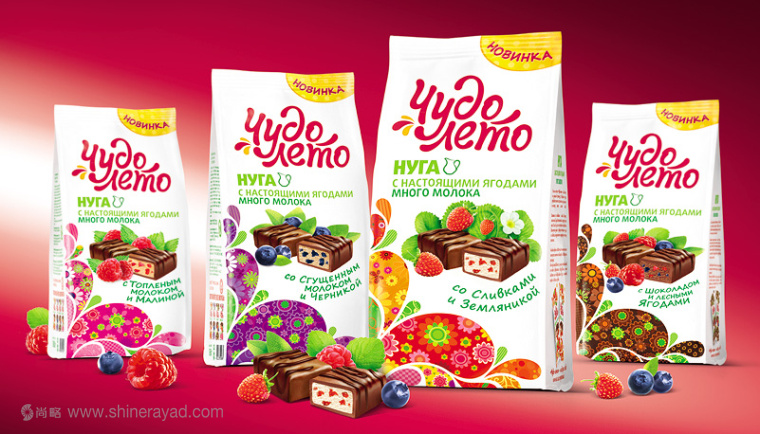 俄羅斯牛奶漿果夾心巧克力插畫包裝設計2 俄羅斯牛奶漿果夾心巧克力插畫包裝設計2