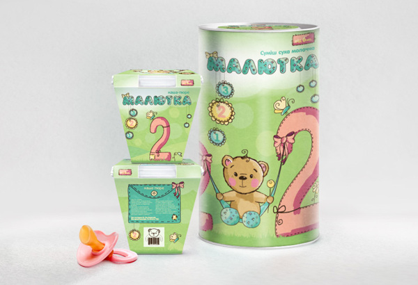 烏克蘭Малютка國外嬰兒奶粉包裝設計-2歲年齡段奶粉包裝設計3