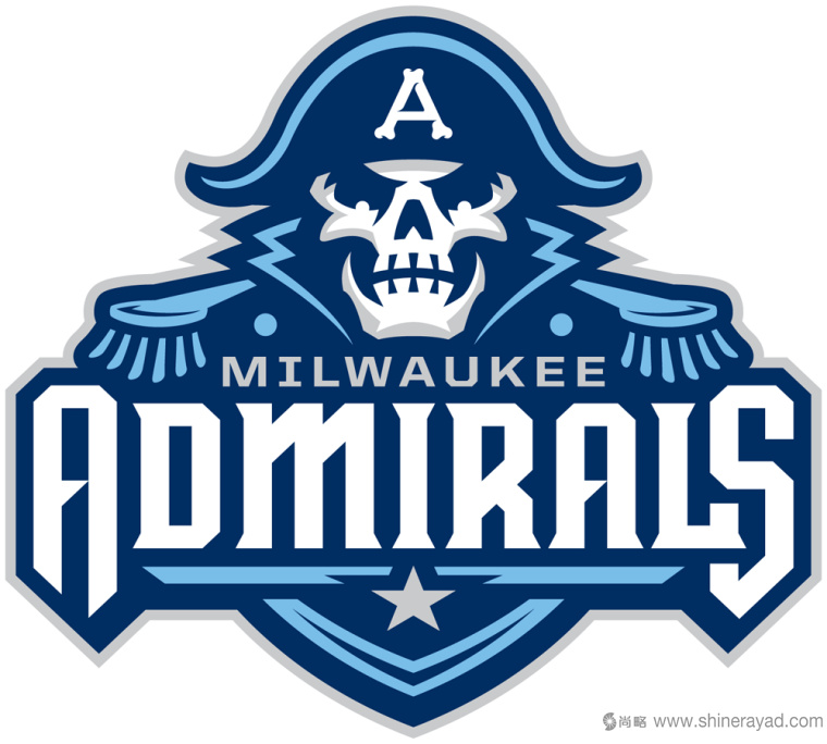 美國(guó)冰球聯(lián)盟職業(yè)冰球隊(duì)Milwaukee Admirals海盜水手新標(biāo)志設(shè)計(jì)1