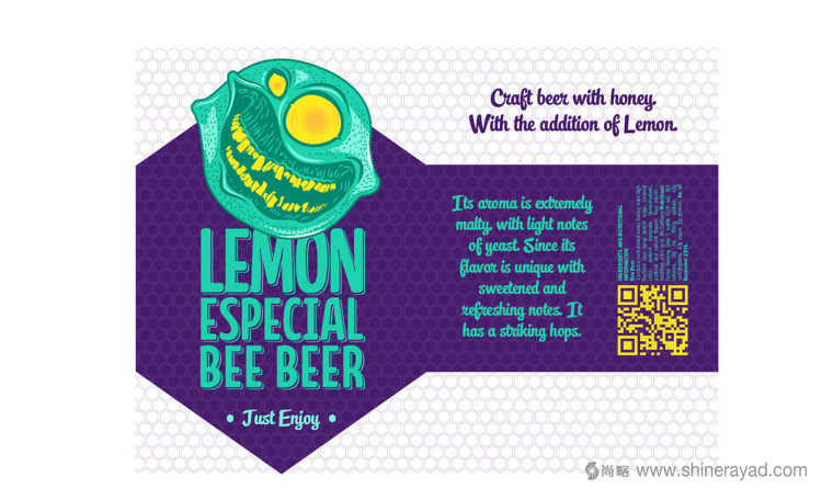 檸檬口味蜂蜜啤酒包裝標簽設計2