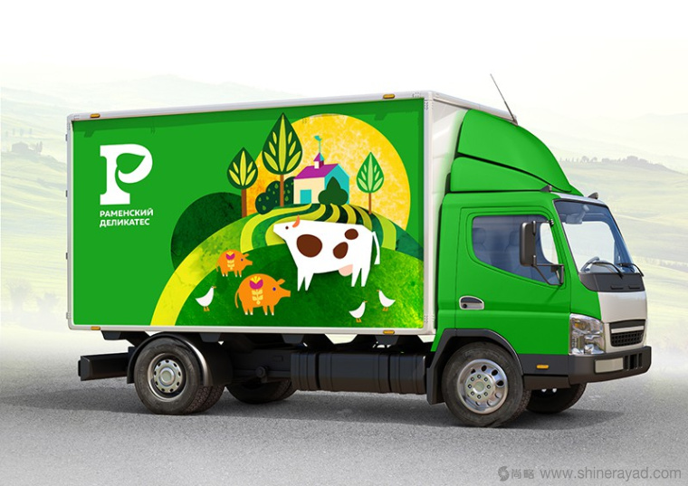 Раменский 俄羅斯火腿腸熟食車體品牌形象設(shè)計(jì)-農(nóng)田牛羊插圖設(shè)計(jì)6 Раменский 俄羅斯火腿腸熟食車體品牌形象設(shè)計(jì)-農(nóng)田牛羊插圖設(shè)計(jì)6