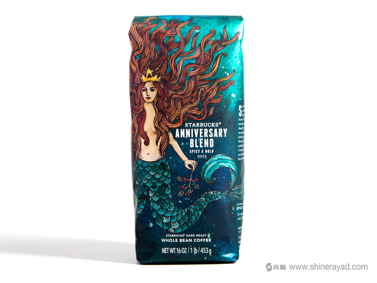 星巴克周年紀念咖啡包裝設(shè)計美人魚插畫設(shè)計-上海包裝設(shè)計公司設(shè)計欣賞2