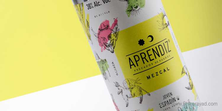 APRENDIZ Mezcal手繪插畫風(fēng)格 龍舌蘭酒包裝設(shè)計1